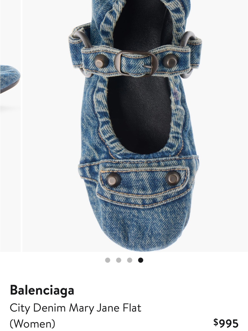 Balenciaga women Denim Mary Jane Flats - Blue